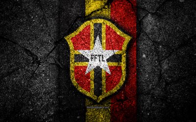 4k, Timor-Leste equipo de f&#250;tbol, logotipo, AFC, el f&#250;tbol, el asfalto, la textura, Timor-Leste, Asia, Asi&#225;tico nacional de los equipos de f&#250;tbol de Timor-Leste equipo de f&#250;tbol nacional de