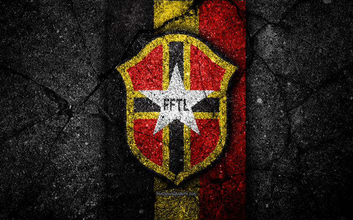 4k, Timor-Leste football team, logo, AFC, football, asphalt texture, soccer, Timor-Leste, Asia, Asian national football teams, Timor-Leste national football team