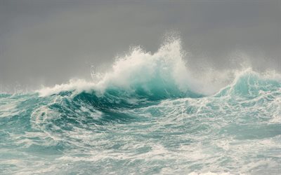 North Atlantic Ocean, storm, large waves, Celtic Sea, Brittany, France