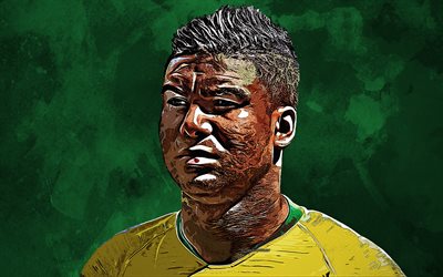 Casemiro, 4k, portrait, grunge art, Brazil national football team, face, creative art, Brazilian football player, Carlos Henrique Casimiro