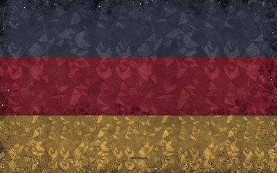 flagge von deutschland -, kunst -, 4k -, abstraktions -, kreativ-geometrische kunst, deutschland, deutsche flagge