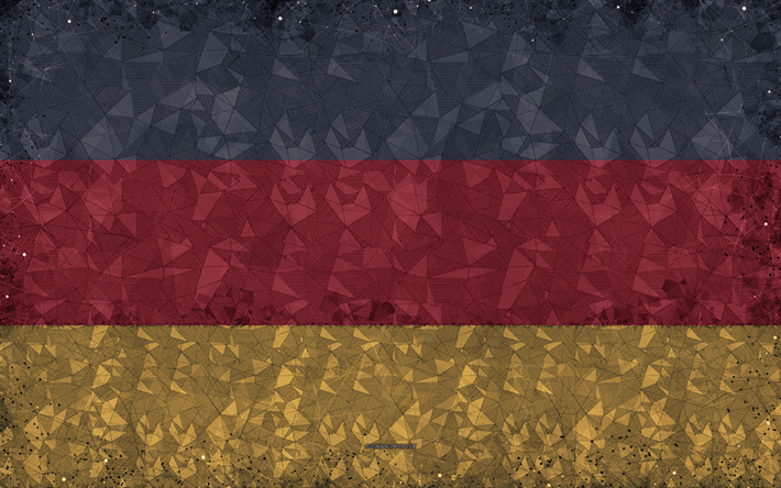 Bandeira da Alemanha, arte, 4k, abstra&#231;&#227;o, criativo arte geom&#233;trica, Alemanha, Alem&#227;o bandeira