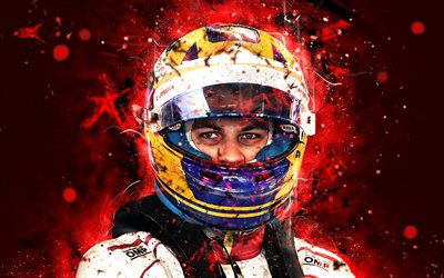 4k, Marcus Ericsson, de l&#39;art abstrait, Formule 1, F1, Sauber 2018, Alfa Romeo Sauber F1 Team, Ericsson, les n&#233;ons, la Formule Un, Sauber
