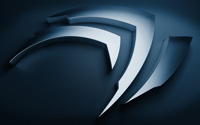 Nvidia, logotipo do metal, criativo, Logo em 3d, o logotipo