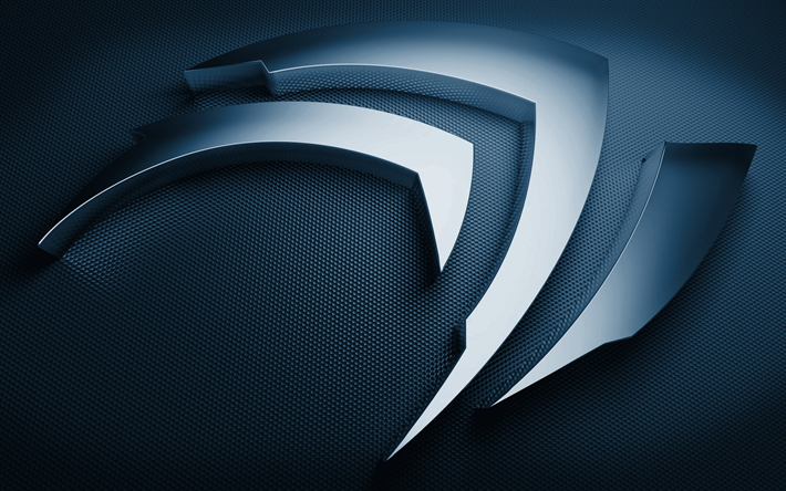 Nvidia, le logo en m&#233;tal, cr&#233;atif, logo 3d, logo Nvidia