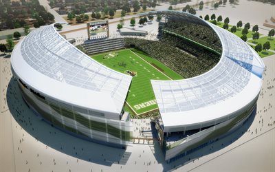 Mosaic Stadium, Saskatchewan Roughriders Stadio, Canadian Football League, CFL, Saskatchewan, Regina, Canada, il progetto in 3d, Regina del Tuono