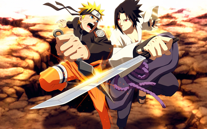 Naruto Shippuden, arte, Naruto Uzumaki, personagens principais, Mang&#225; japon&#234;s, Sasuke Uchiha