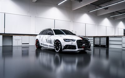 4k, audi rs6 avant, tuning, 2018 autos, garage, abt, tunned rs6, audi