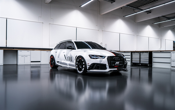 4k, l&#39;Audi RS6 Avant, tuning, 2018 voitures, garage, ABT, tunned RS6, Audi