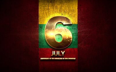 jahrestag der kr&#246;nung von k&#246;nig mindaugas, 6 juli, goldene zeichen, litauische nationale feiertage, litauen feiertagen, litauen, europa, mindaugas, gro&#223;f&#252;rst von litauen