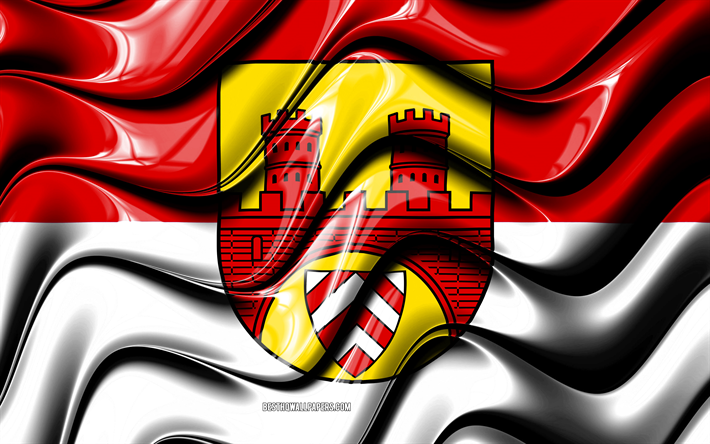 Bielefeld Indicador, 4k, Cities of Spain, Europe, Flag of Bielefeld, el tipo 3D, Bielefeld, Spanish cities, Bielefeld 3D flag, Germany