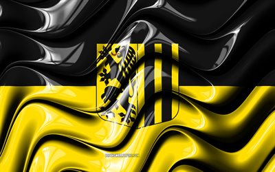Dresden Flag, 4k, Cities of Germany, Europe, Flag of Dresden, 3D art, Dresden, German cities, Dresden 3D flag, Germany