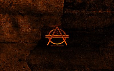 Don Diablo fiery logo, music stars, orange stone background, Don Diablo, creative, Don Diablo logo, brands