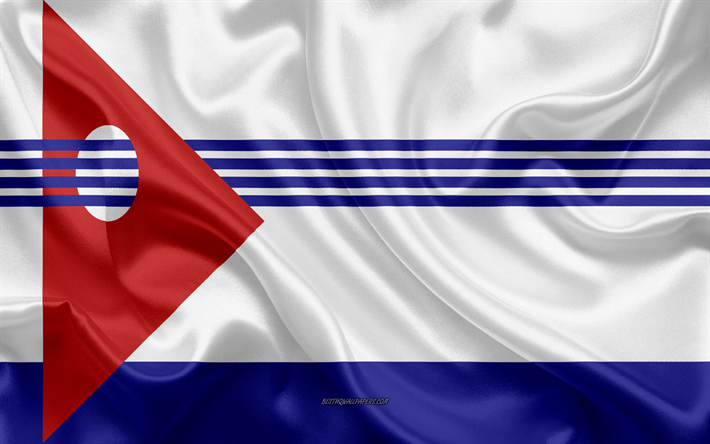 Flagga av Artigas Institutionen, 4k, silk flag, institutionen f&#246;r Uruguay, siden konsistens, Artigas flagga, Uruguay, Artigas Institutionen