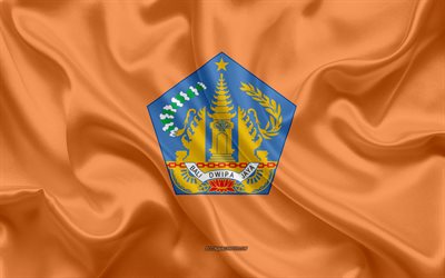 Bandiera di Bali, 4k, seta, bandiera, provincia dell&#39;Indonesia, texture, Bali bandiera, Indonesia, Bali Provincia