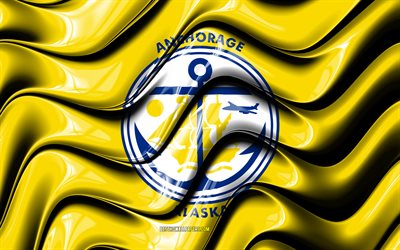 Anchorage flag, 4k, United States cities, Alaska, 3D art, Flag of Anchorage, USA, City of Anchorage, american cities, Anchorage 3D flag, US cities, Anchorage