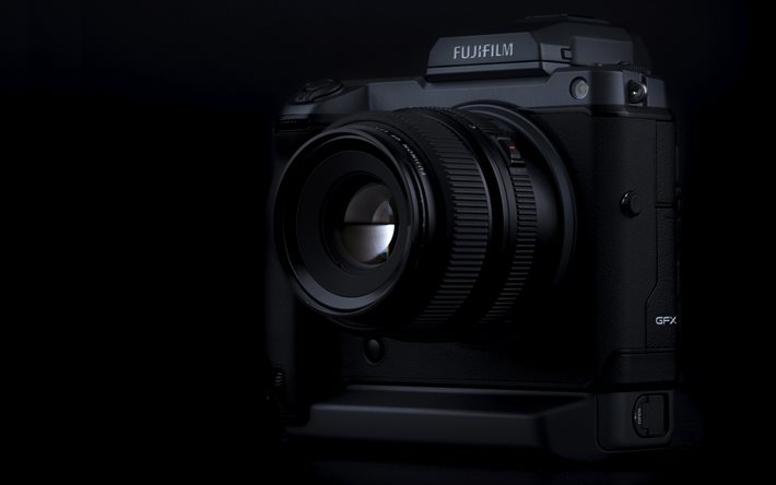 Fujifilm GFX 100, 4k, cameras, close-up, mirrorless digital cameras, Fujifilm
