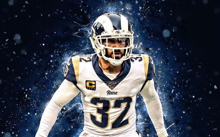 eric weddle, 4k, free safety, los angeles rams, american football, nfl, la rams, eric steven weddle, national football league, neon lichter, eric weddle rams, eric weddle 4k
