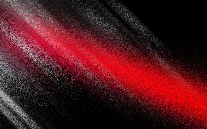 le rouge et le noir des lignes, de l&#39;art abstrait, de la pierre tetxures, cr&#233;ative, le rouge et le noir en arri&#232;re-plan, la pierre de milieux