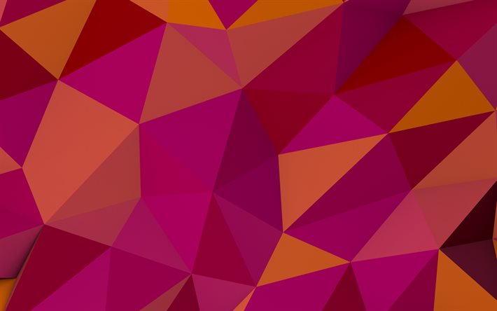 polygon abstraction, orange abstraction background, polygon background, creative orange backgrounds, polygon pink pattern