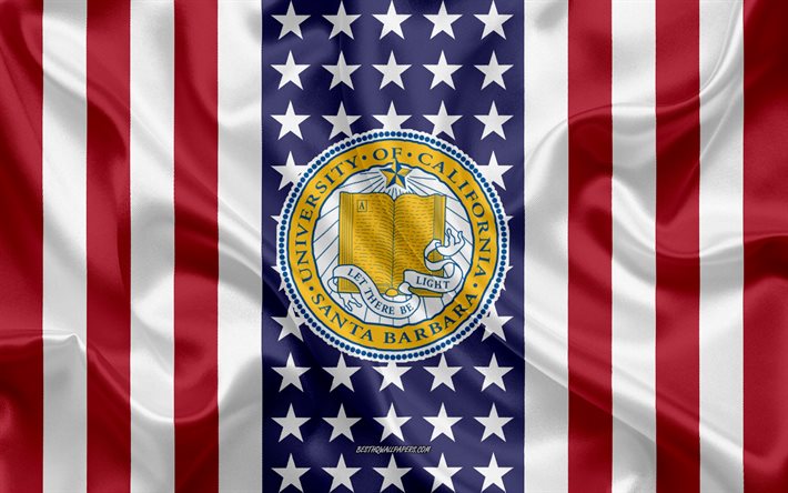 جامعة كاليفورنيا سانتا باربرا شعار, العلم الأمريكي, سانتا باربرا, كاليفورنيا, الولايات المتحدة الأمريكية, شعار جامعة كاليفورنيا في سانتا باربرا