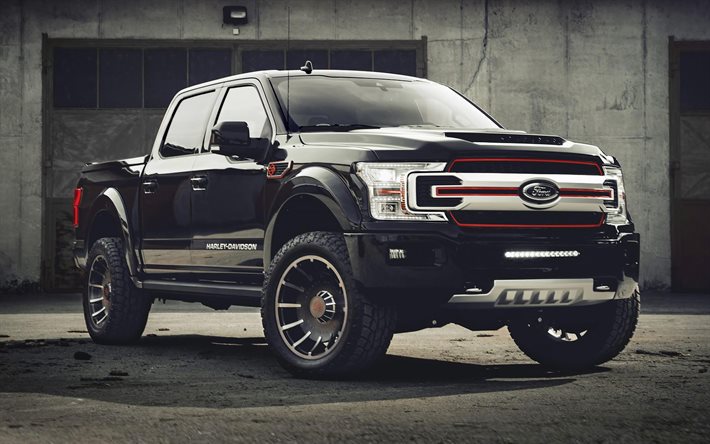 Ford F-150 Harley-Davidson, tuning, 2020 cars, SUVs, black pickup, customized F-150, 2020 Ford F-150, Ford
