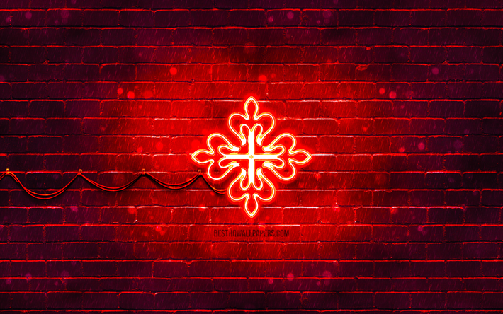 logo rosso patek philippe, 4k, muro di mattoni rosso, logo patek philippe, marchi, logo neon patek philippe, patek philippe