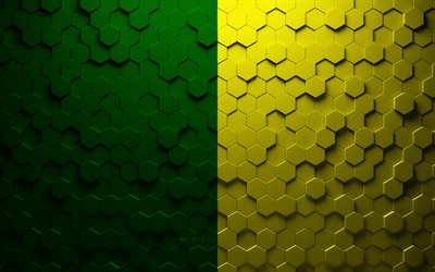 Flag of Donegal, honeycomb art, Donegal hexagons flag, Donegal 3d hexagons art, Donegal flag