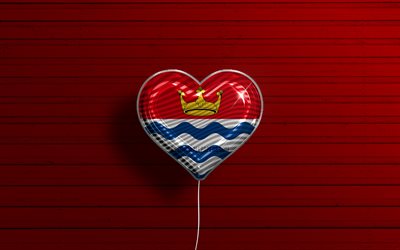 I Love Greater London, 4k, realistic balloons, red wooden background, Day of Greater London, english counties, flag of Greater London, England, balloon with flag, Counties of England, Greater London flag, Greater London