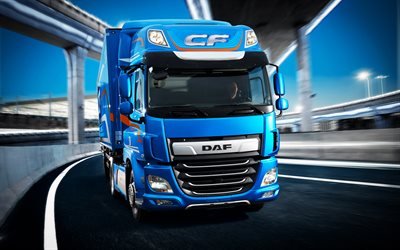 DAF CF, 2017, Azul CF, carga, transporte de mercadorias, entrega de mercadorias, caminh&#245;es, DAF