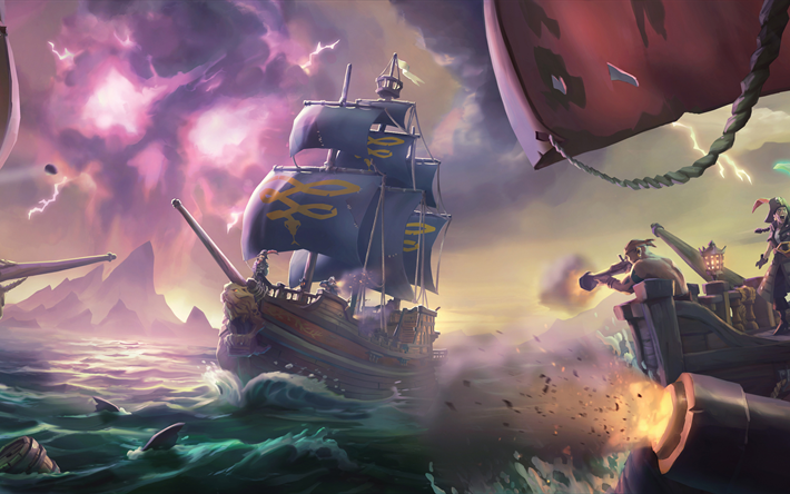 El mar De los Ladrones, 4k, acci&#243;n, aventura, juegos de 2017