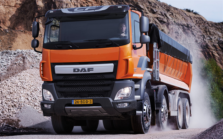 DAF CF Euro 6, 4 essieux, 4x8, une carri&#232;re de camion &#224; benne, camions neufs, DAF