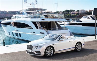 bentley continental gt: 2017, cabrio galene edition, wei&#223; luxus-cabrio, luxus-yacht, wei&#223; continental, bentley