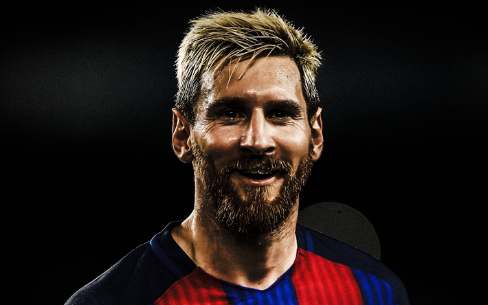 Lionel Messi, sorriso, estrelas do futebol, O FC Barcelona, futebol, Leo Messi