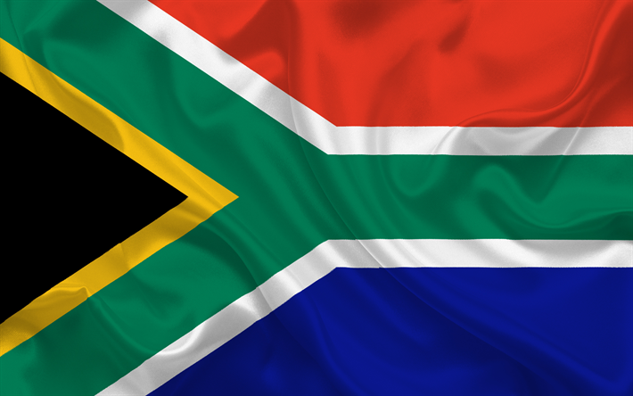 Sud Africa, bandiera, seta, Africa, bandiere del mondo