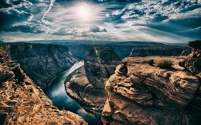 Arizona, canyon, rocks, gorge, summer, America, USA