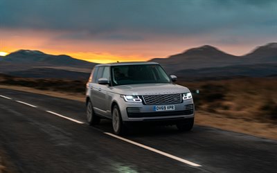 Range Rover P400e Vogue, 4k, carretera de 2020, los coches, L405, reino unido-spec, SUVs, 2020 Range Rover Vogue británico, Range Rover