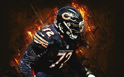 Charles Leno, Chicago Bears, de la NFL, le football américain, le portrait, l'orange de pierre fond, la Ligue Nationale de Football