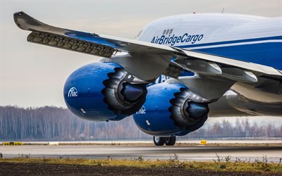 Boeing 747-800, AirBridgeCargo Airlines, Boeing 747, avion-cargo, avion d&#233;coller, fret avion de ligne Boeing