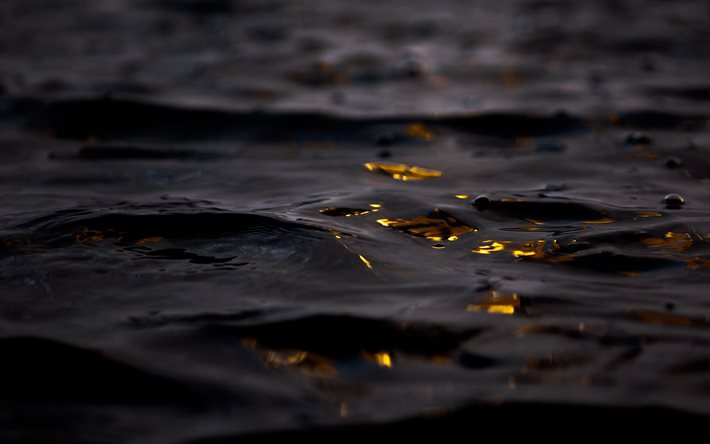 water texture, black water background, waves water texture, night, water background