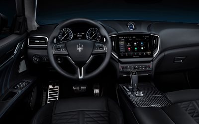 Maserati Ghibli Híbrido, 2021, vista interior, interior, novo Ghibli, Italiana de carros esportivos, Maserati