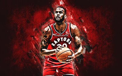 Dewan Hernandez, NBA, Toronto Raptors, red stone background, American Basketball Player, portrait, USA, basketball, Toronto Raptors players