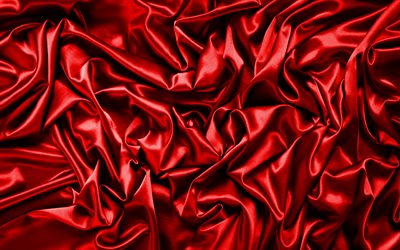 red satin background, 4k, silk textures, satin wavy background, red backgrounds, satin textures, satin backgrounds, red silk texture