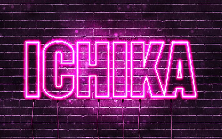 Ichika, 4k, wallpapers with names, female names, Ichika name, purple neon lights, Happy Birthday Ichika, popular japanese female names, picture with Ichika name