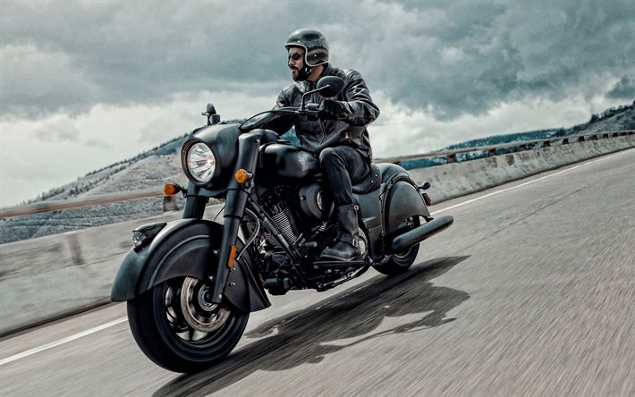 2020, Chefe &#205;ndio, A Dark Horse, exterior, preto fosco motocicleta, novo black Chefe Dark Horse, americana de motocicletas, Indiana