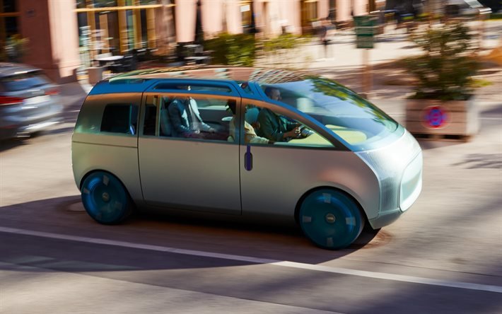 MINI Vision Urbanaut, 4k, 電気自動車, 2021年のミニバス, 未来の車, ミニ
