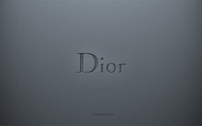 Dior logo, gray creative background, Dior emblem, gray paper texture, Dior, gray background, Dior 3d logo