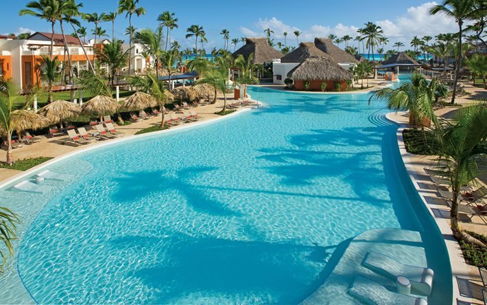 Repubblica Dominicana, isole tropicali, resort, piscina, palme, viaggi estivi, estate