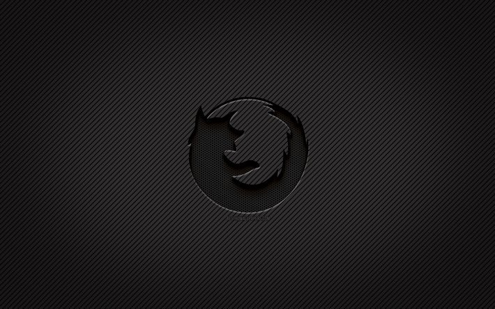 mozilla carbon-logo, 4k, grunge-kunst, carbon-hintergrund, kreativ, mozilla schwarzes logo, mozilla-logo, mozilla