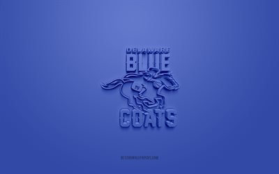 ديلاوير بلو كوتس, شعار 3D الإبداعية, الخلفية الزرقاء, الدوري الاميركي للمحترفين جي الدوري, 3d شعار, نادي كرة السلة الأمريكي, ديلاوير, الولايات المتحدة الأمريكية, فن ثلاثي الأبعاد, كرة سلة, شعار Delaware Blue Coats ثلاثي الأبعاد